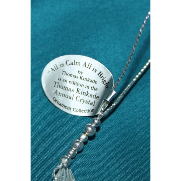 2017 Thomas Kinkade Crystal Christmas Ornament All Calm All Bright Holiday Decor - Picture 6 of 6